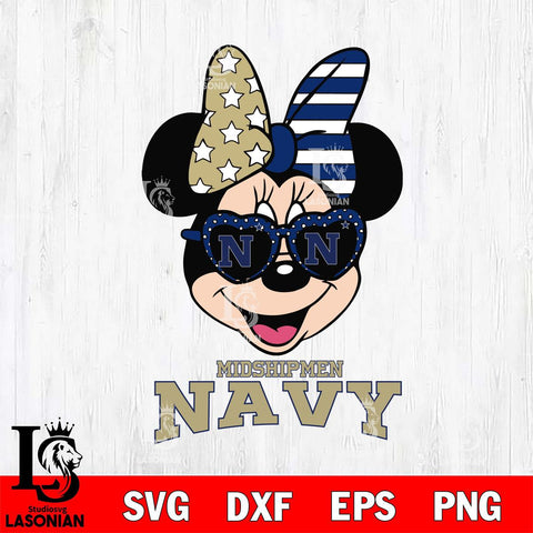 Navy Midshipmen Minnie Mouse Love 2, Svg Eps Dxf Png File, Digital Download