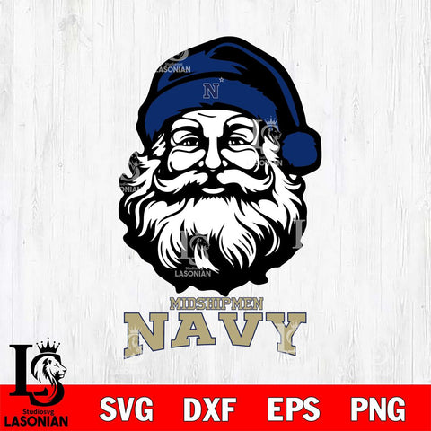 Navy Midshipmen Santa Claus Christmas Svg dxf eps png pdf file,NCAA svg,Digital Download,Cricut file