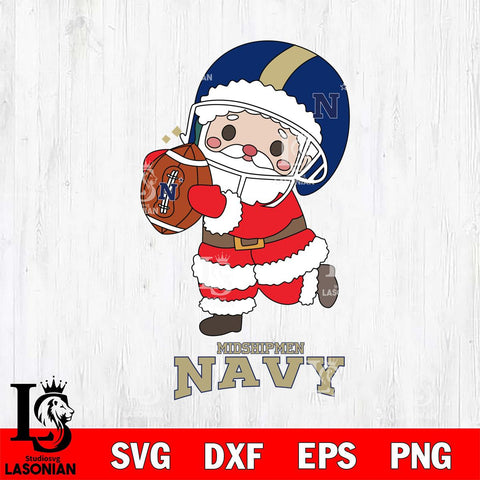 Navy Midshipmen Santa Claus Cute Svg dxf eps png pdf file,NCAA svg,Digital Download,Cricut file