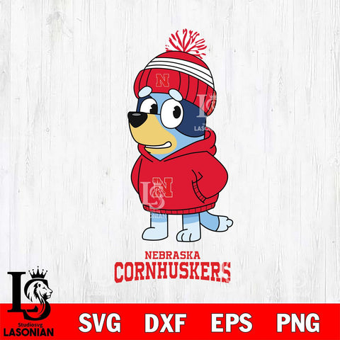 Nebraska Cornhuskers Bluey Hoodie rugby Svg Eps Dxf Png File, Digital Download ,Instant Download, Cricut File