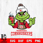 Nebraska Cornhuskers Grinch with coffee Svg Eps Dxf Png File, Digital Download, Instant Download