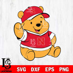 Nebraska Cornhuskers Pooh Bear Svg Eps Dxf Png File, NCAA svg, Digital Download, Instant Download