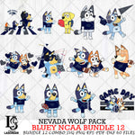 Nevada Wolf Pack Bluey NCAA Bundle 12 Svg Eps Dxf Png File, Digital Download, Instant Download