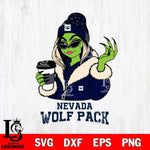 Nevada Wolf Pack Boujee Grinch Girls Christmas Cut Files Cricut, Svg Dxf Eps Png file, Digital download , Silhouette