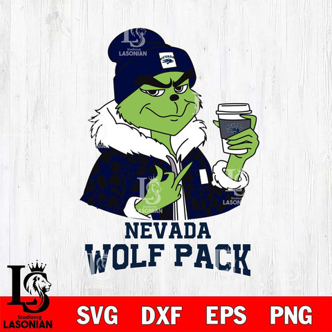 Nevada Wolf Pack Boujee Grinch Leopard Christmas Cut Files Cricut, Svg Dxf Eps Png file, Digital download , Silhouette