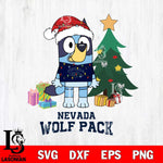 Nevada Wolf Pack Christmas Bluey Tree Sport Cut Files,Bluey Cricut,Christmas Svg , Bluey svg , Digital Download, dxf eps png pdf file