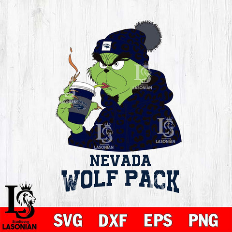 Nevada Wolf Pack Grinch Leopard Christmas Cut Files Cricut, Svg Dxf Eps Png file, Digital download , Silhouette