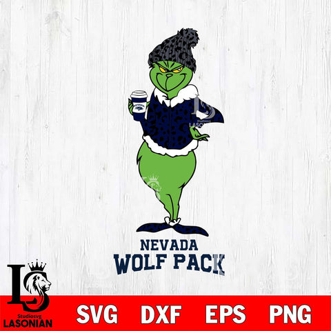 Nevada Wolf Pack Grinch Leopard Coffee Svg Eps Dxf Png File, Digital Download, Instant Download