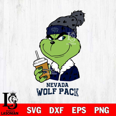 Nevada Wolf Pack Grinch hat Svg Eps Dxf Png File, Digital Download, Instant Download