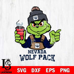 Nevada Wolf Pack Grinch with coffee Svg Eps Dxf Png File, Digital Download, Instant Download