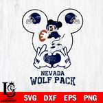 Nevada Wolf Pack Mickey Heart Rugby Svg Eps Dxf Png File, Digital Download ,Instant Download, Cricut File