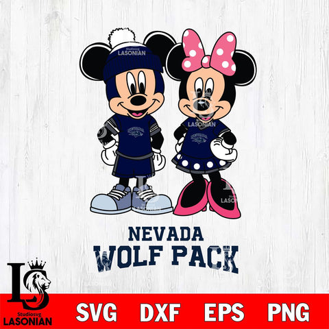 Nevada Wolf Pack Mickey Minnie Mouse Pink Svg Eps Dxf Png File, NCAA svg , File Cut , Digital Download , Instant Download, Cut Svg Files