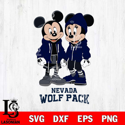 Nevada Wolf Pack Mickey Minnie Mouse Rugby Svg Eps Dxf Png File, NCAA svg , File Cut , Digital Download , Instant Download, Cut Svg Files