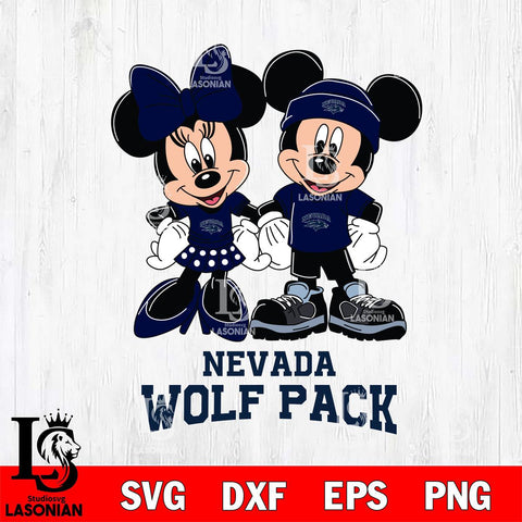 Nevada Wolf Pack Mickey Minnie Rugby ball Svg Eps Dxf Png File, NCAA svg , File Cut , Digital Download , Instant Download, Cut Svg Files