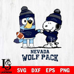 Nevada Wolf Pack Snoopy & Bluey Football Svg Eps Dxf Png File,NCAA Svg Files,Chill Guy svg ,Digital Download ,Instant Download, Cricut File