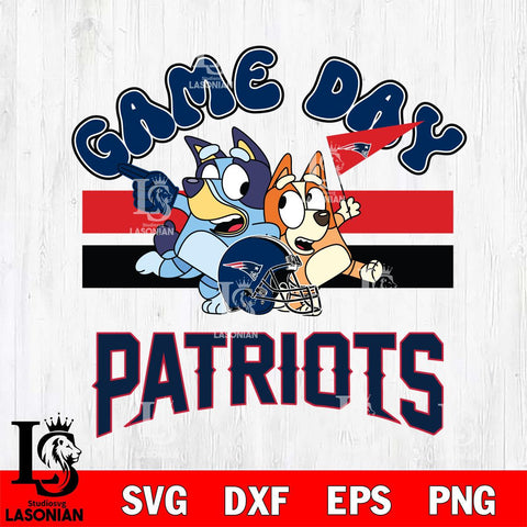 New England Patriots Bluey & Bingo 9 Svg Eps Dxf Png File, NFL svg, Digital Download, Instant Download