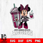 New Mexico State Aggies Minnie Mouse Fan And Coffee Svg Eps Dxf Png File, Digital Download, Instant Download