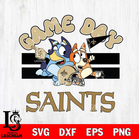 New Orleans Saints Bluey & Bingo 9 Svg Eps Dxf Png File, NFL svg, Digital Download, Instant Download