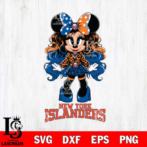 New York Islanders Beauty Minnie Mouse Svg Eps Dxf Png File, Digital Download, Instant Download