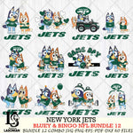 New York Jets Bluey & Bingo Bundle 12 SVG Eps Dxf Png File, Bundle NFL svg, Digital Download, Instant Download