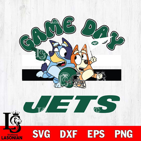 New York Jets Bluey & Bingo 9 Svg Eps Dxf Png File, NFL svg, Digital Download, Instant Download