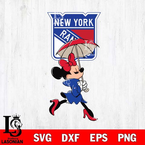 New York Rangers Fancy Minnie Svg Eps Dxf Png File, Digital Download, Instant Download