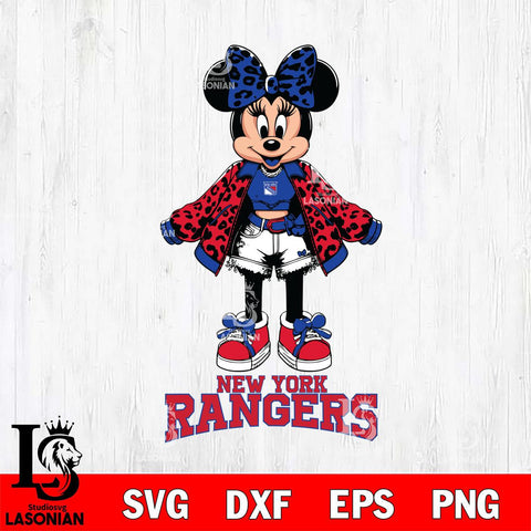 New York Rangers Style Minnie Disney Svg Eps Dxf Png File, Digital Download, Instant Download