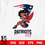 New England Patriots Beauty Black Fairy Betty Boop Svg Eps Dxf Png File, Digital Download, Instant Download