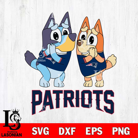 New England Patriots Bluey & Bingo 5 Svg Eps Dxf Png File, NFL svg, Digital Download, Instant Download