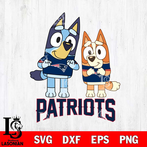 New England Patriots Bluey & Bingo 6 Svg Eps Dxf Png File, NFL svg, Digital Download, Instant Download