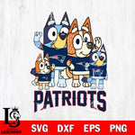 New England Patriots Bluey & Bingo 7 Svg Eps Dxf Png File, NFL svg, Digital Download, Instant Download