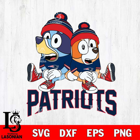 New England Patriots Bluey & Bingo 8 Svg Eps Dxf Png File, NFL svg, Digital Download, Instant Download