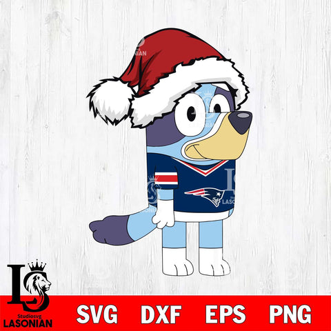 New England Patriots Bluey Cartoon Christmas Svg Eps Dxf Png File, Digital Download, Instant Download