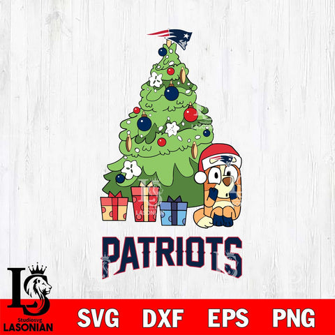 New England Patriots Bluey Chilli Christmas Tree Svg Eps Dxf Png File, Digital Download