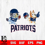 New England Patriots Bluey Chilli NFL 2 Svg Eps Dxf Png File, Digital Download, Instant Download