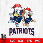 New England Patriots Bluey Christmas Holiday Svg Eps Dxf Png File, Digital Download