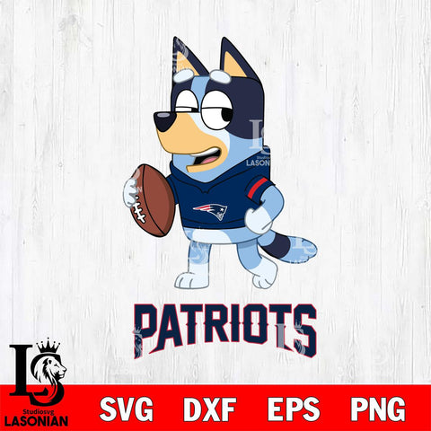 New England Patriots Bluey Football Sport Svg Eps Dxf Png File, Digital Download ,Instant Download, Cricut File