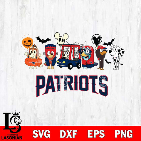 New England Patriots Bluey Halloween Svg Eps Dxf Png File, Digital Download, Instant Download