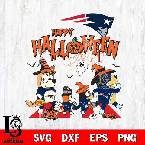 New England Patriots Bluey Halloween Family Svg Eps Dxf Png File, Digital Download, Instant Download