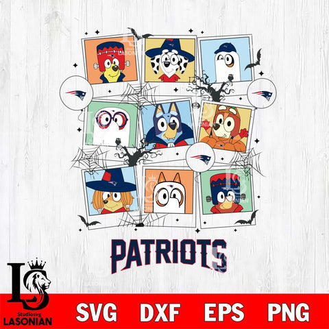 New England Patriots Bluey Halloween Sport Svg Eps Dxf Png File, Digital Download, Instant Download