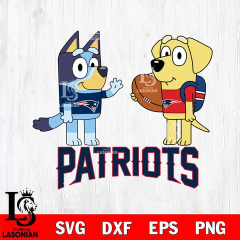 New England Patriots Bluey Lucky Svg Eps Dxf Png File, Digital Download, Instant Download