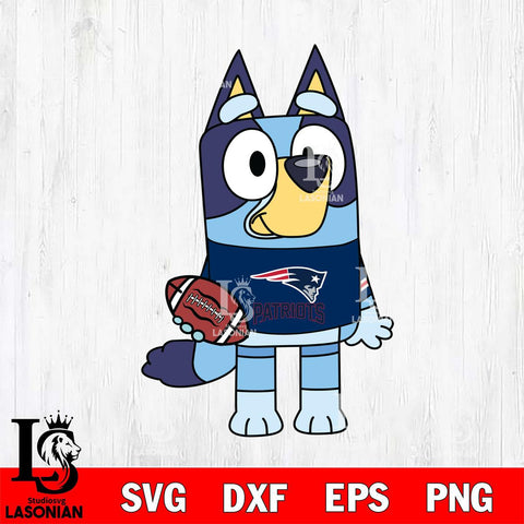 New England Patriots Bluey NFL 2 Svg Eps Dxf Png File, Digital Download, Instant Download