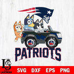 New England Patriots Bluey friends car Svg Eps Dxf Png File, Digital Download, Instant Download