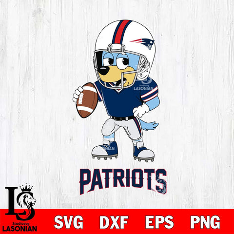 New England Patriots Bluey rugby Svg Eps Dxf Png File, Digital Download ,Instant Download, Cricut File