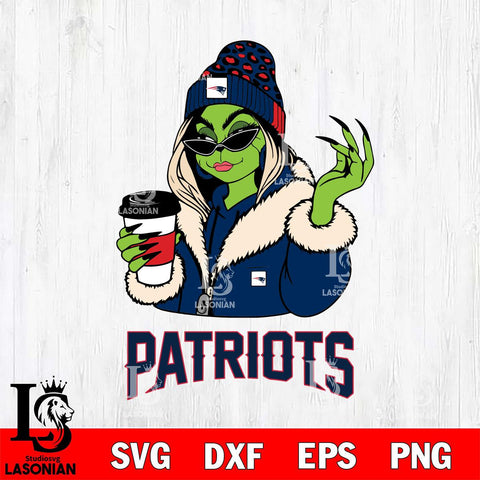 New England Patriots Boujee Grinch Girls Christmas Svg Eps Dxf Png File,Cricut svg files, Digital Download, Instant Download