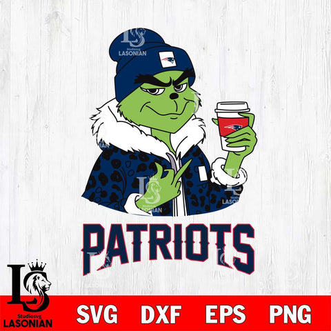 New England Patriots Boujee Grinch Leopard Christmas Svg Eps Dxf Png File,Cricut svg files, Digital Download, Instant Download