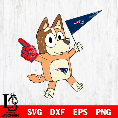 New England Patriots Chilli Heeler Bluey Flag Svg Eps Dxf Png File,NFL Cut Svg Files,Digital File,Sublimation