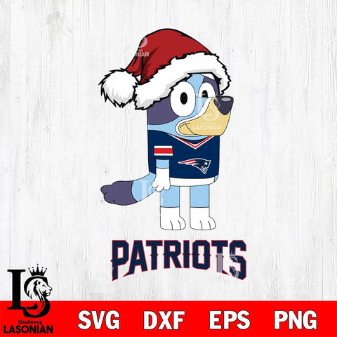 New England Patriots Christmas Bluey Hat Svg Eps Dxf Png File,Cut Svg Files, Digital File, Sublimation