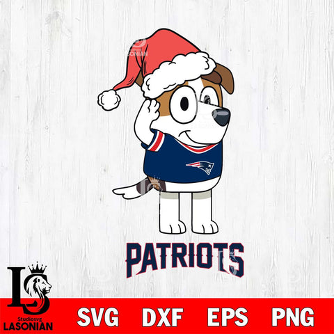 New England Patriots Christmas Bluey Jack Sport Svg Eps Dxf Png File,Cut Svg Files, Digital File, Sublimation