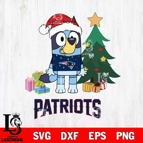 New England Patriots Christmas Bluey Tree Sport Svg Eps Dxf Png File,Cut Svg Files, Digital File, Sublimation